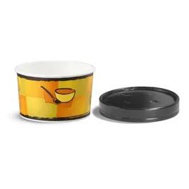 Victoria Bay Food Container Base & Lid Combo With Flat Lid 16 OZ Paperboard Multicolor Swirl Design Round Squat 250/Case
