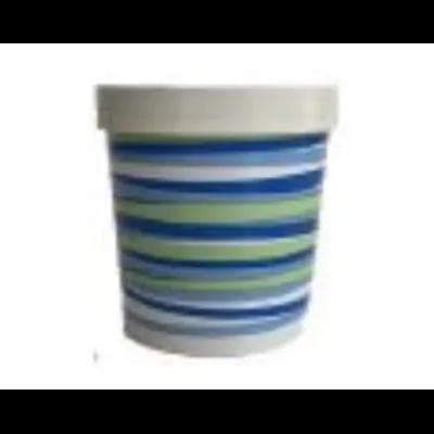 Victoria Bay Food Container Base & Lid Combo With Flat Lid 32 OZ Paper Multicolor Swirl Design Round Tall 250/Case