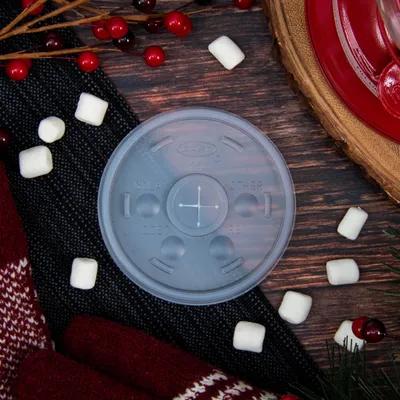 Dart® Lid Flat 3.6X0.3 IN HIPS Translucent For 6-12 OZ Cold Cup Identification 100 Count/Pack 10 Packs/Case