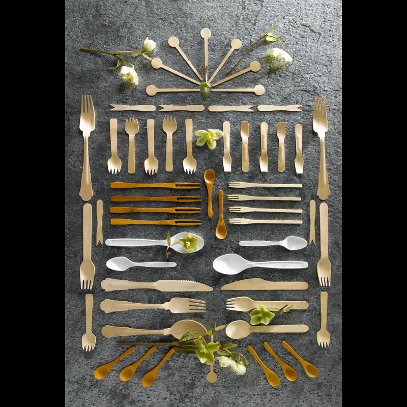 3PC Cutlery Kit 6.2 IN Wood Natural With Knife,Fork,Teaspoon 50 Count/Pack 5 Packs/Case 250 Count/Case