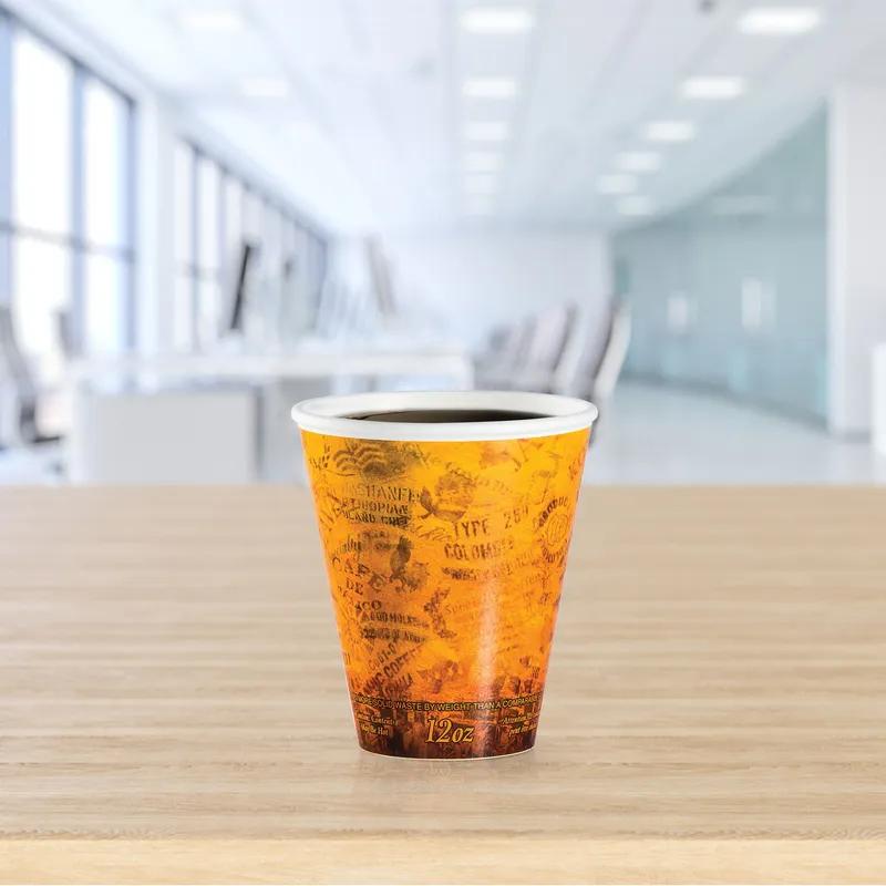 Dart® Fusion® Cup Insulated 12 OZ Polystyrene Foam Paper Multicolor Escape® 20 Count/Pack 50 Packs/Case 1000 Count/Case