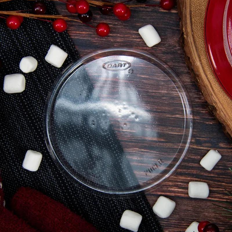 Dart® Lid Flat 4.3 IN OPS Clear Round For 20 OZ Bowl 100 Count/Pack 10 Packs/Case 1000 Count/Case