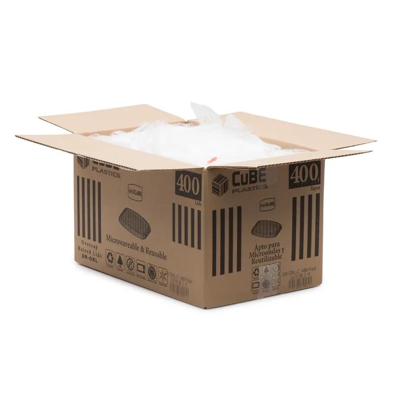 Lid Dome Plastic Clear For Container 400/Case