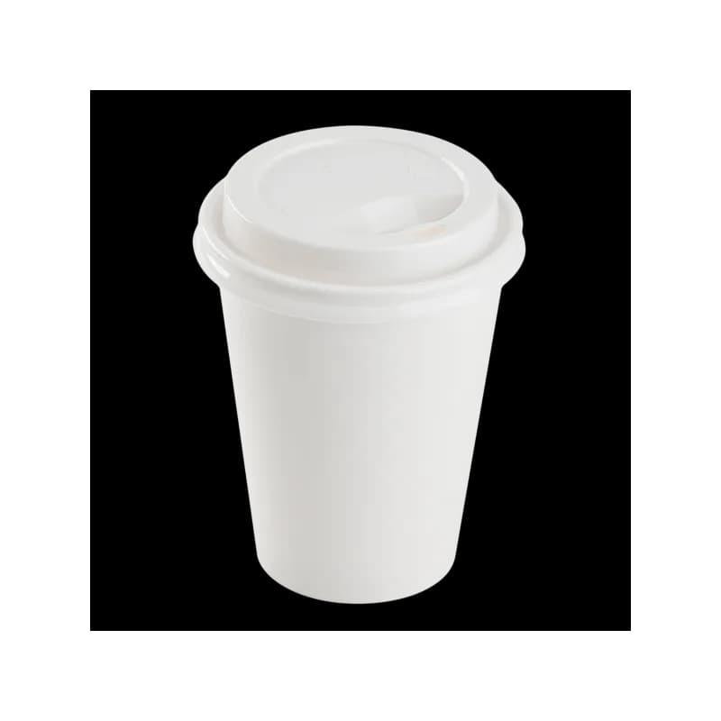 Karat® Lid Dome 3.15 IN PP White For 8 OZ Hot Cup Sip Through 1000/Case
