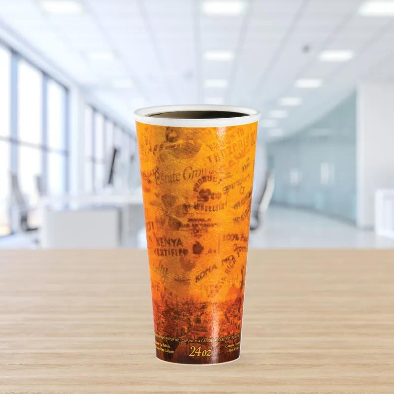 Dart® Fusion® Cup Insulated 24 OZ Polystyrene Foam Paper Multicolor Escape® 20 Count/Pack 25 Packs/Case 500 Count/Case