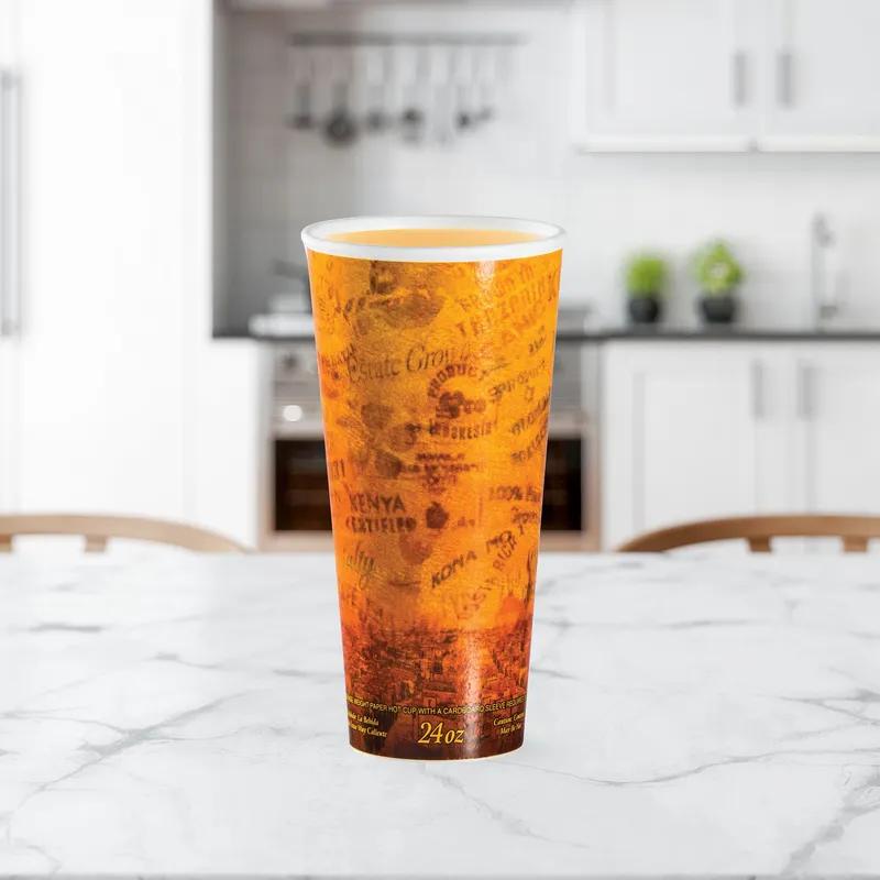 Dart® Fusion® Cup Insulated 24 OZ Polystyrene Foam Paper Multicolor Escape® 20 Count/Pack 25 Packs/Case 500 Count/Case