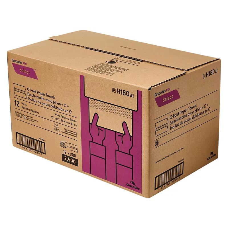 Folded Paper Towel White C-Fold 200 Sheets/Pack 12 Packs/Case 2400 Sheets/Case