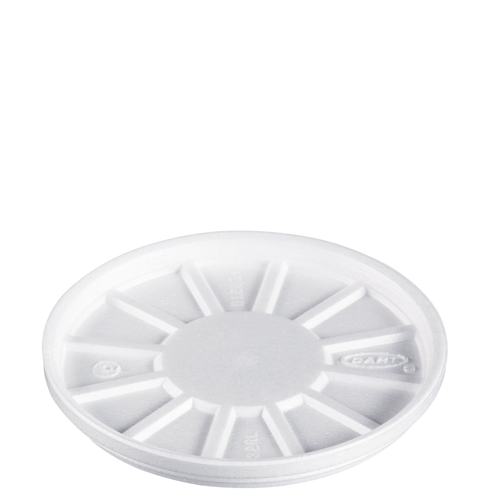 Dart® Lid Flat 4.6X0.497 IN EPS White For 8-44 OZ Cup No Hole Vented 50 Count/Pack 10 Packs/Case 500 Count/Case