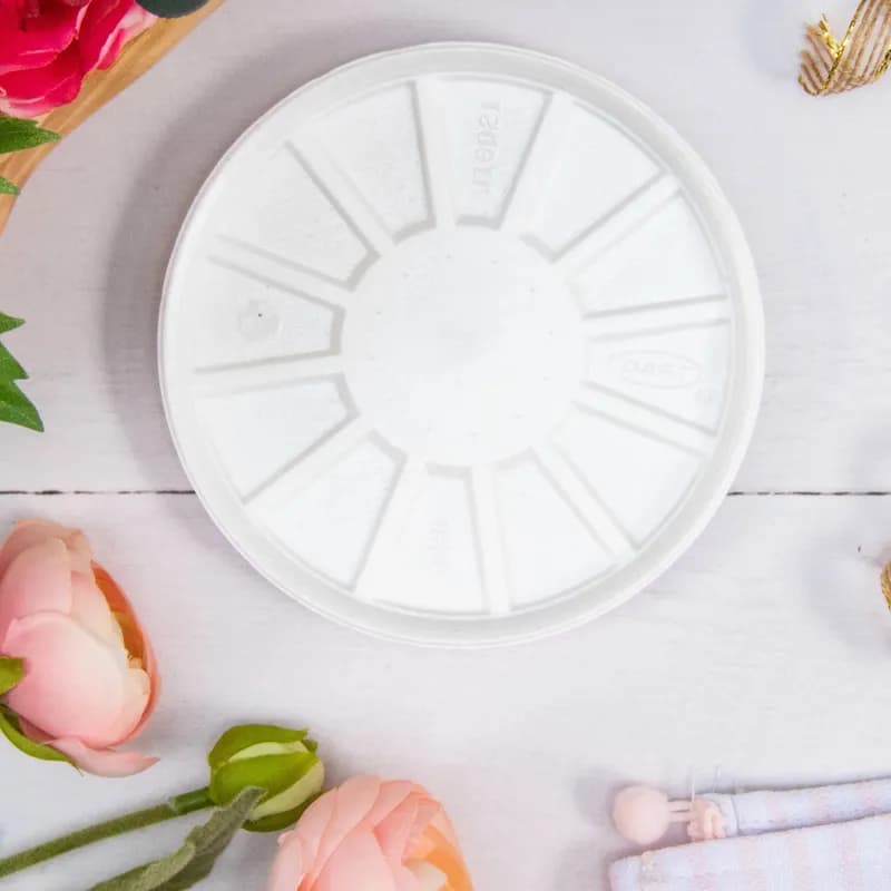 Dart® Lid Flat 4.6X0.497 IN EPS White For 8-44 OZ Cup No Hole Vented 50 Count/Pack 10 Packs/Case 500 Count/Case