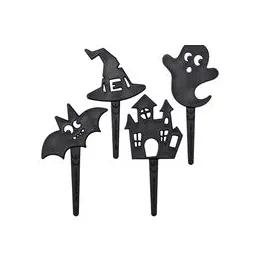 Cake & Cupcake Topper Pick Plastic Black Spooky Fun 144/Each