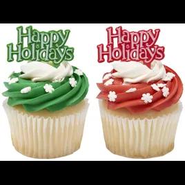 Cake & Cupcake Topper Pick Plastic Assorted Holiday Tidings 144/Each
