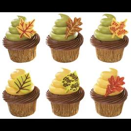 Cake & Cupcake Topper Pick Yellow Green Orange Fall Leaves 144/Each