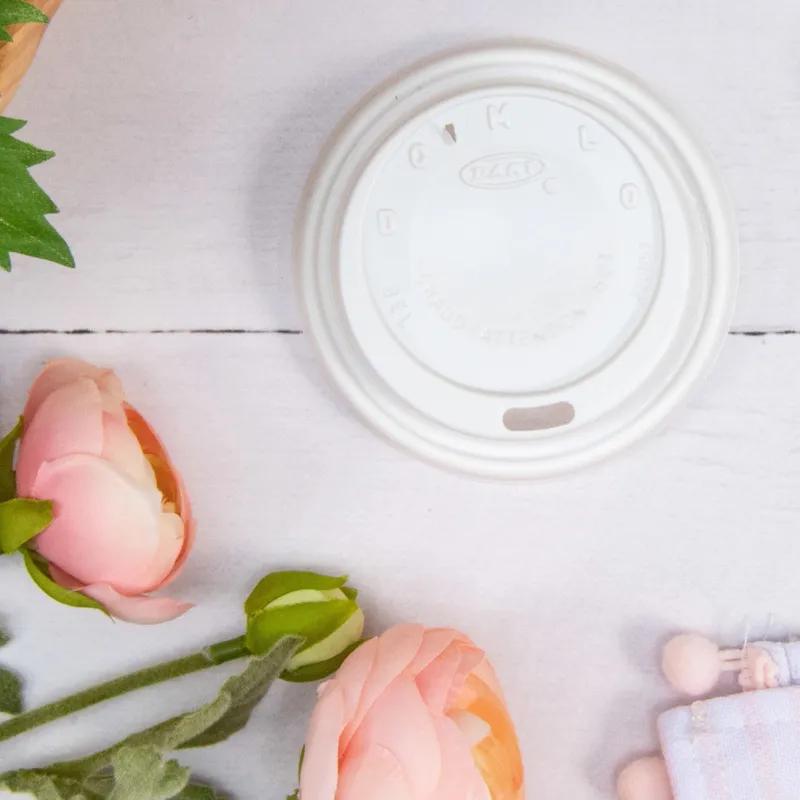 Dart® Lid Dome 3.3X0.8 IN HIPS White For 8 OZ Hot Cup Cappuccino Sip Through 100 Count/Pack 10 Packs/Case