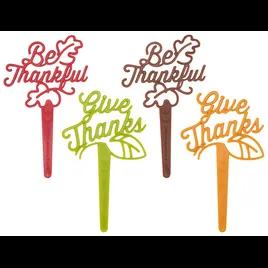 Cake & Cupcake Topper Pick Plastic Assorted Be Thankful 72/Each