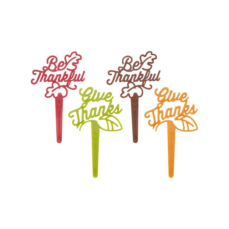 Cake & Cupcake Topper Pick Plastic Assorted Be Thankful 72/Each