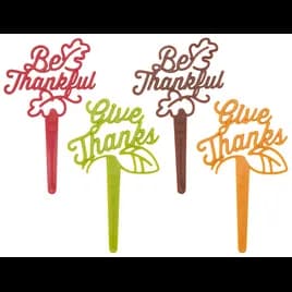 Cake & Cupcake Topper Pick Plastic Assorted Be Thankful 72/Each