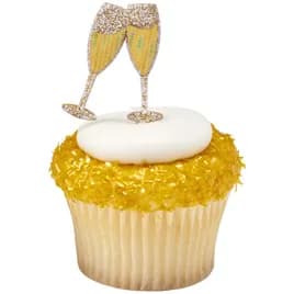 DecoPics® Cake & Cupcake Topper Pick 3.1X1.3X0.1 IN Plastic Multicolor Toasting Glasses 144/Each