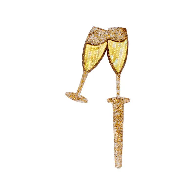 DecoPics® Cake & Cupcake Topper Pick 3.1X1.3X0.1 IN Plastic Multicolor Toasting Glasses 144/Each