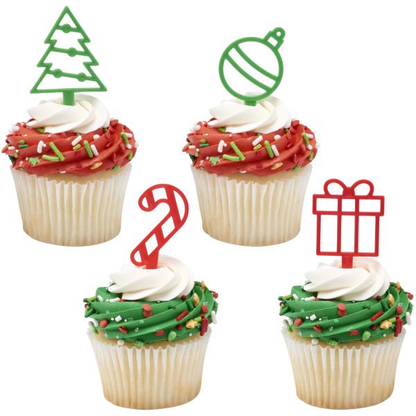 Cake & Cupcake Topper Pick Plastic Assorted Holiday Cutout Icon 1/Each