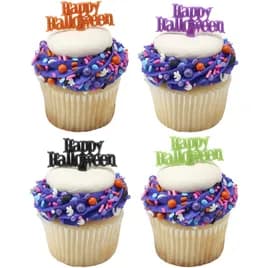 Cake & Cupcake Topper Pick Plastic Assorted Happy Halloween 144/Each