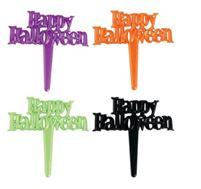 Cake & Cupcake Topper Pick Plastic Assorted Happy Halloween 144/Each