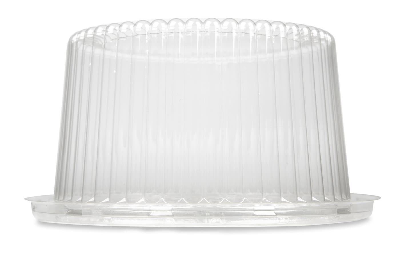 DisplayCake® Cake Container & Lid Combo With High Dome Lid 7 IN PS Clear Deep 2-3 Layer 180/Case