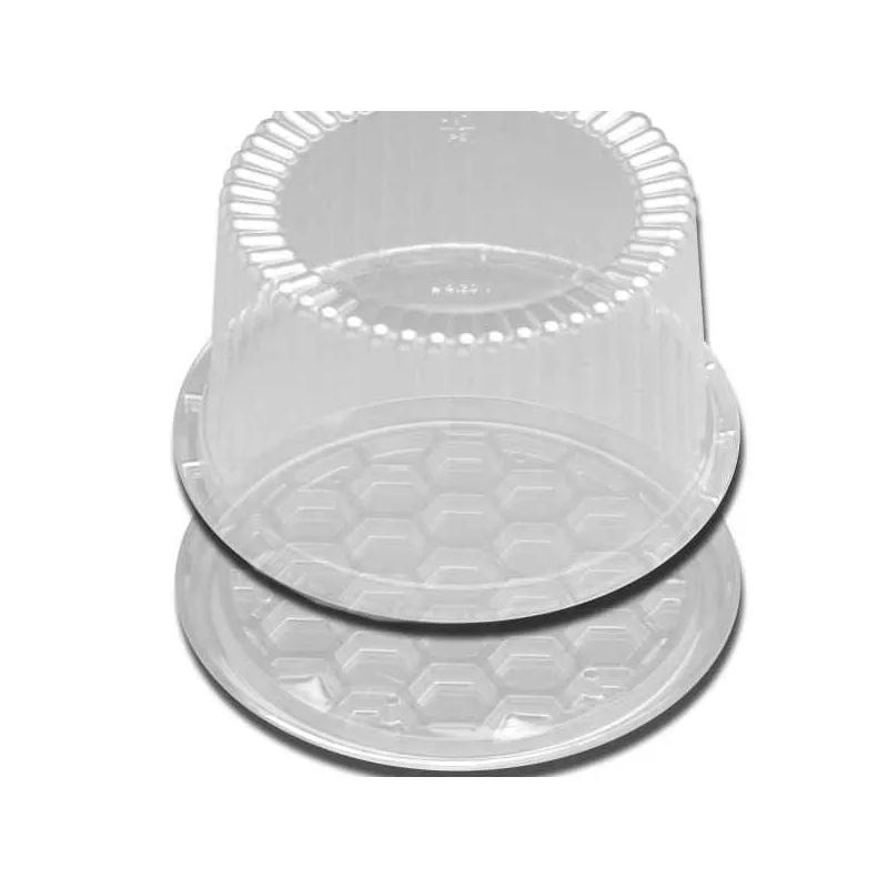 DisplayCake® Cake Container & Lid Combo With High Dome Lid 7 IN PS Clear Deep 2-3 Layer 180/Case
