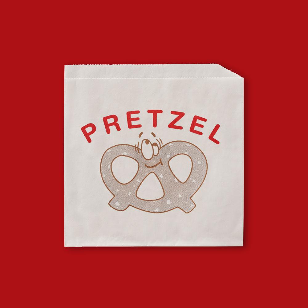Pretzel Bag 7X6.75 IN Bleached Kraft Paper White Stock Print 2000/Case