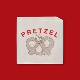Pretzel Bag 7X6.75 IN Bleached Kraft Paper White Stock Print 2000/Case