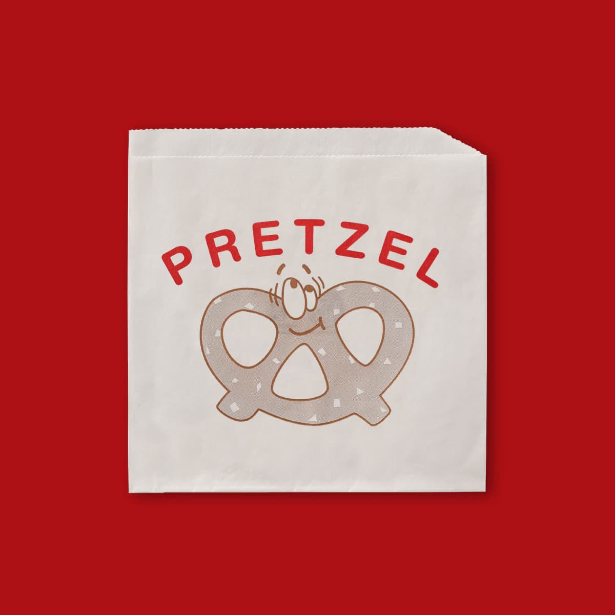 Pretzel Bag 7X6.75 IN Bleached Kraft Paper White Stock Print 2000/Case