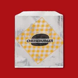 Cheeseburger Bag 6.5X1.5X7.75 IN Foil-Lined Paper Silver 1000/Case