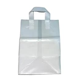 Bag 10X9X15 IN Plastic With Soft Loop Handle Closure Cardboard Bottom Gusset 100/Case