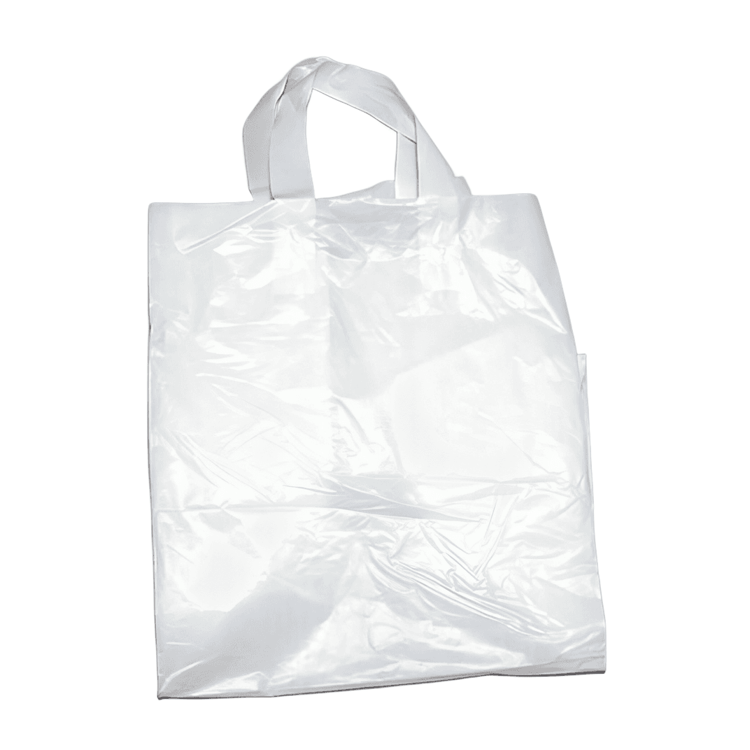 Bag 12X10X14 IN Plastic With Soft Loop Handle Closure Cardboard Bottom Gusset 100/Case
