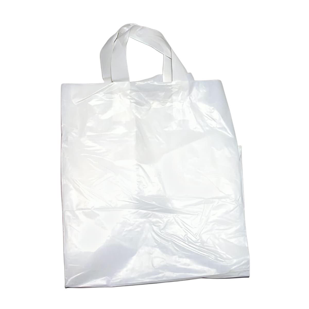 Bag 12X10X14 IN Plastic With Soft Loop Handle Closure Cardboard Bottom Gusset 100/Case