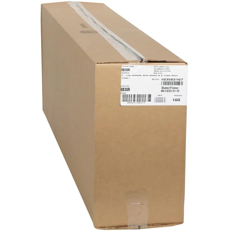 Cake Container & Lid Combo With High Dome Lid 7.75X3 IN PET Clear Black Round Smooth 100/Case