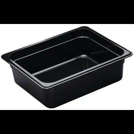 Camwear® Food Pan 1/2 Size 12.75X10.44X4 IN 6.3-5.9 QT Black Plastic Long 1/Each