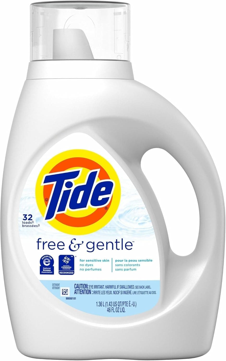Tide® Free & Gentle Unscented Laundry Detergent 46 FLOZ 6/Case