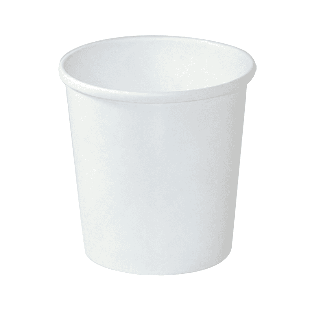 Food Container Base & Lid Combo With Plastic Lid 16 OZ Paper White 250/Case