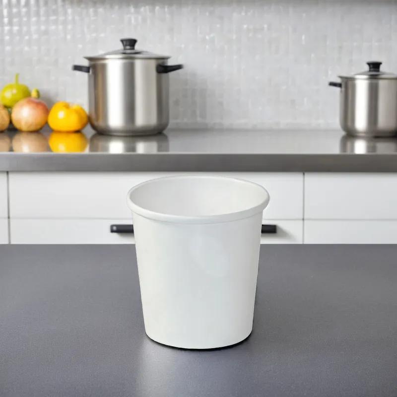 Food Container Base & Lid Combo With Plastic Lid 16 OZ Paper White 250/Case