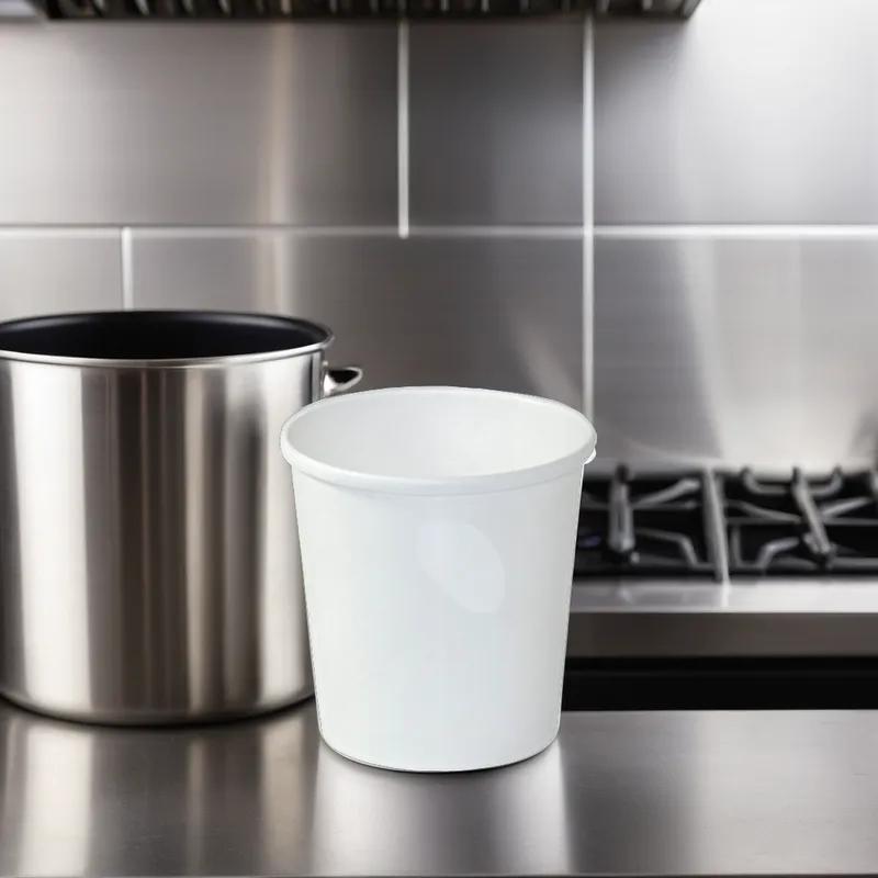 Food Container Base & Lid Combo With Plastic Lid 16 OZ Paper White 250/Case