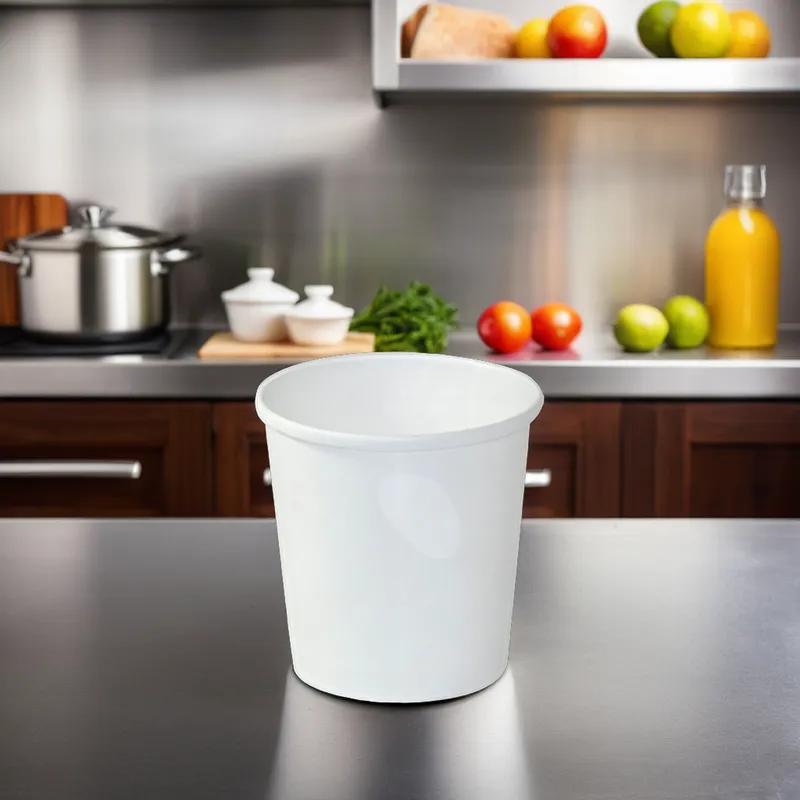 Food Container Base & Lid Combo With Plastic Lid 16 OZ Paper White 250/Case