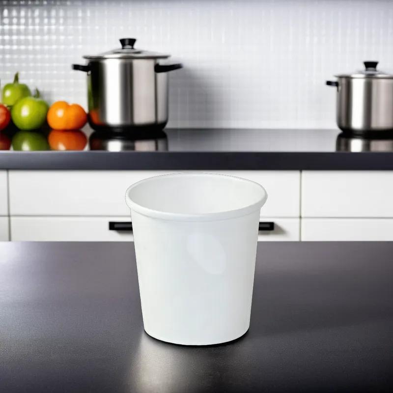 Food Container Base & Lid Combo With Plastic Lid 16 OZ Paper White 250/Case