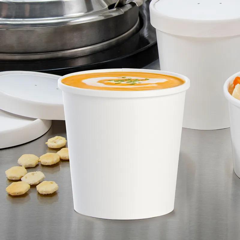 Solo® Flexstyle® Food Container Base 16 OZ DSP White Round Freezer Safe 25 Count/Pack 20 Packs/Case