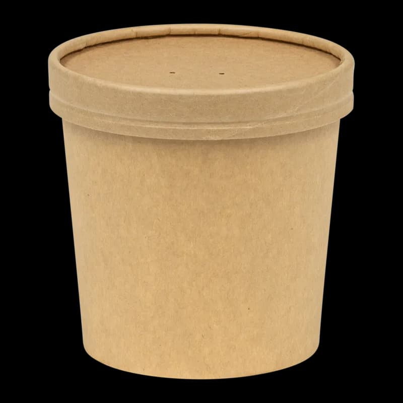 Soup Food Container Base 24 OZ Paperboard Kraft Leak Resistant 500/Case