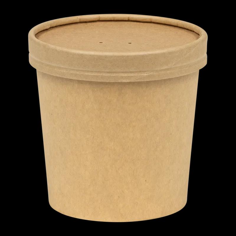 Soup Food Container Base 24 OZ Paperboard Kraft Leak Resistant 500/Case