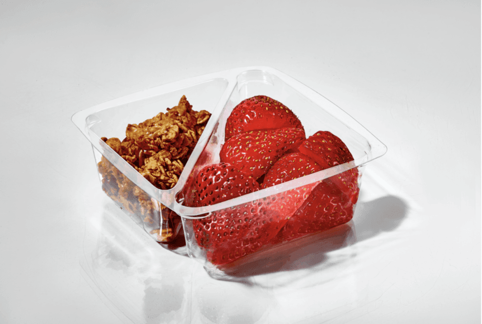 Bowl Insert Small (SM) 2-4 OZ 2 Compartment PET Clear Square 1080/Case