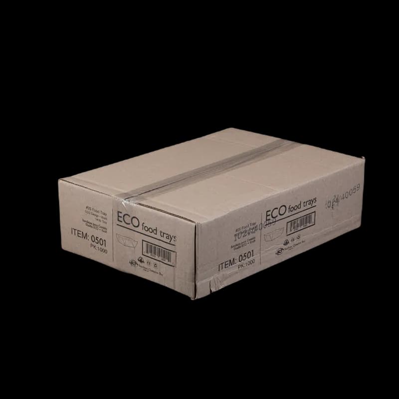 Food Tray 0.25 LB Kraft Paperboard Kraft Rectangle 1000/Case