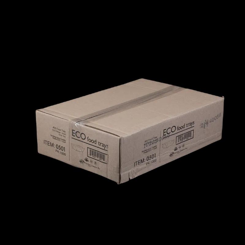 Food Tray 0.25 LB Kraft Paperboard Kraft Rectangle 1000/Case