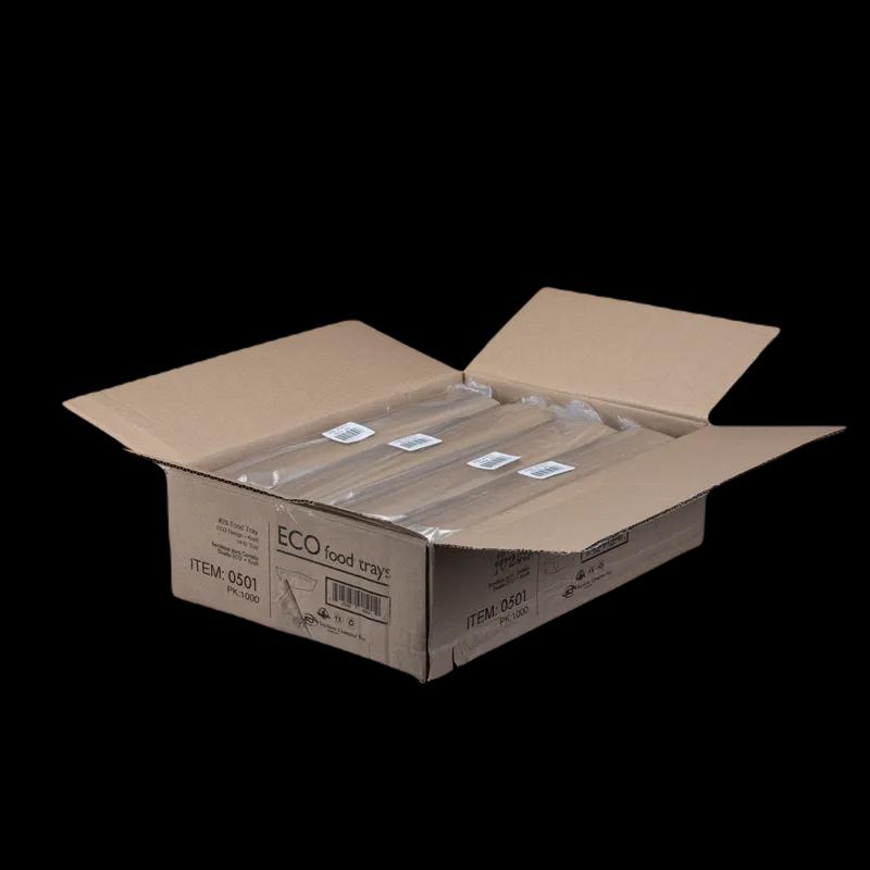 Food Tray 0.25 LB Kraft Paperboard Kraft Rectangle 1000/Case