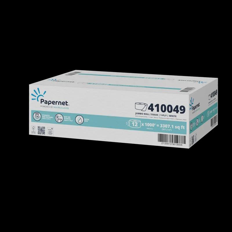 Toilet Paper & Tissue Roll 1PLY White Embossed 8.98IN Roll 3.31IN Core Diameter 12 Rolls/Case